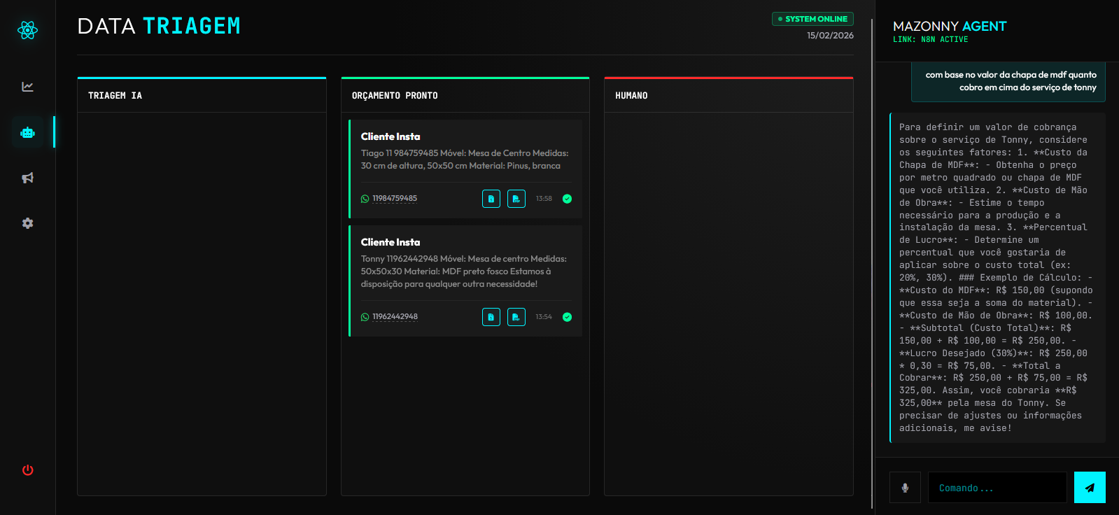 Triagem e Disparo de PIX